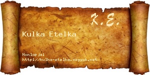 Kulka Etelka névjegykártya